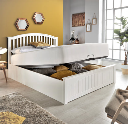 Bed Master Grayson White Wooden Ottoman Bed Frame