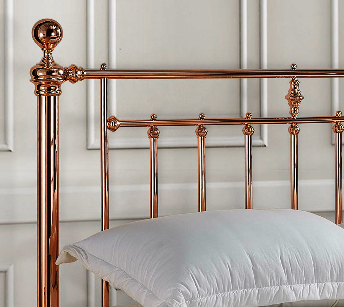 Time Living Alexander Rose Gold Metal Bed Frame