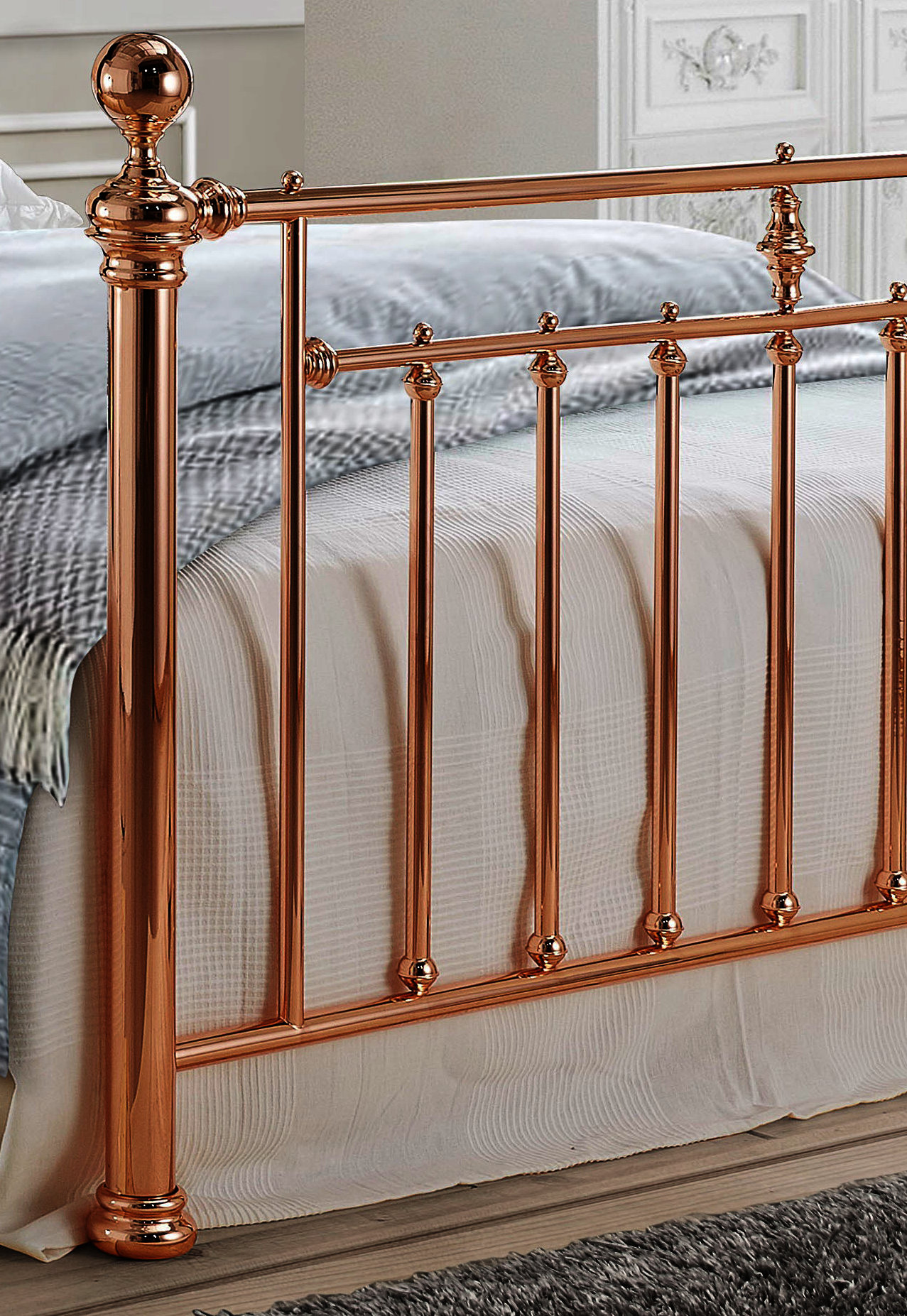 Time Living Alexander Rose Gold Metal Bed Frame