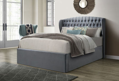 Bed Master Velvet Ottoman Storage Bed Frame