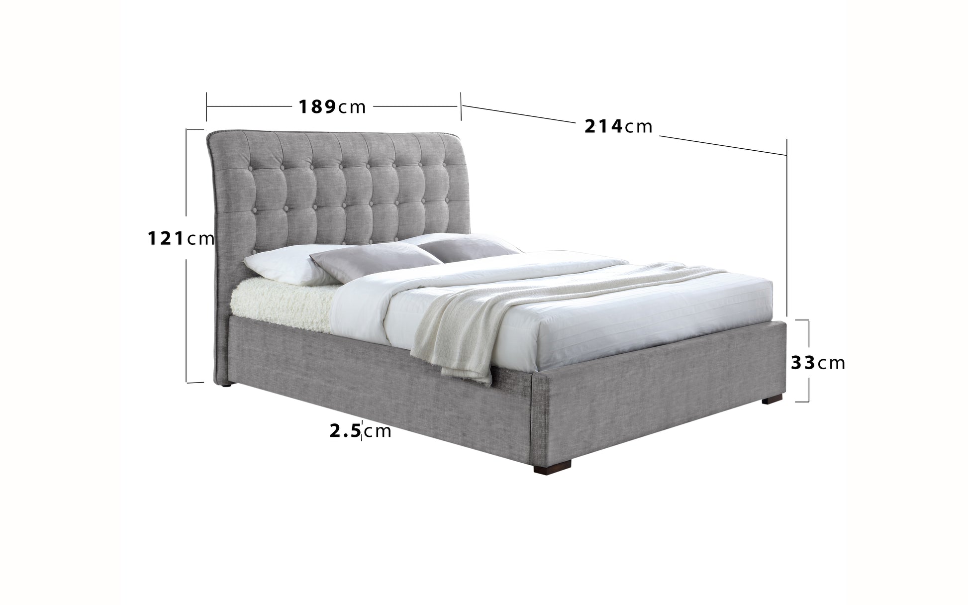 Time Living Hamilton Upholstered Bed Frame