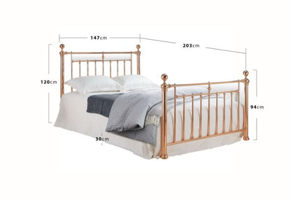 Time Living Alexander Rose Gold Metal Bed Frame