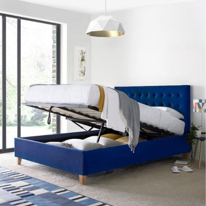 Bed Master Kingham Velvet Fabric Ottoman Bed Frame