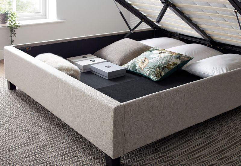 Bed Master Brandon Fabric Ottoman Storage Bed Frame