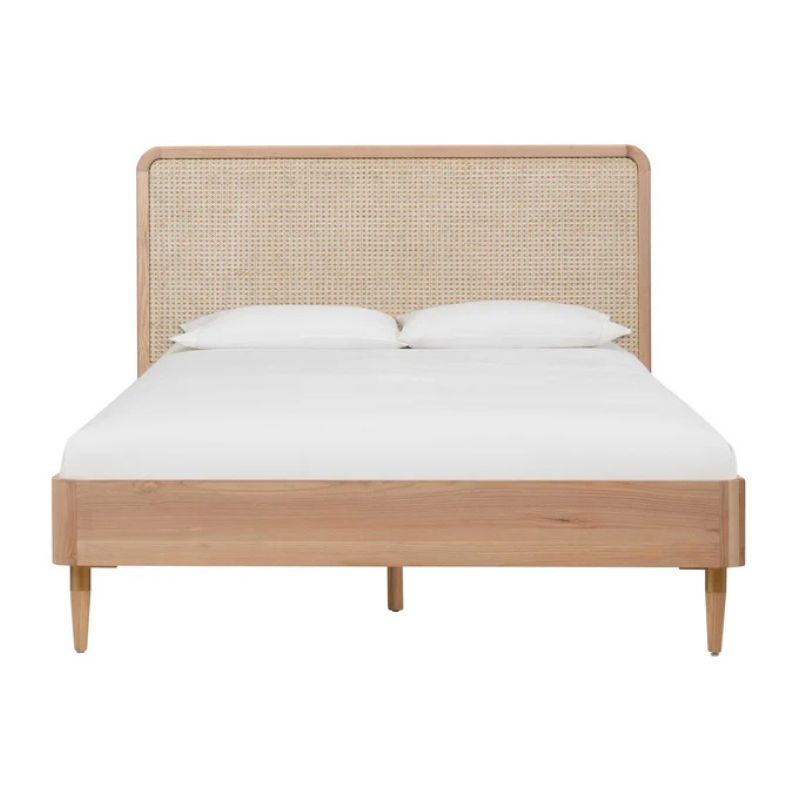 Tov Furniture Carmen Natural Ash and Cane Bed Frame