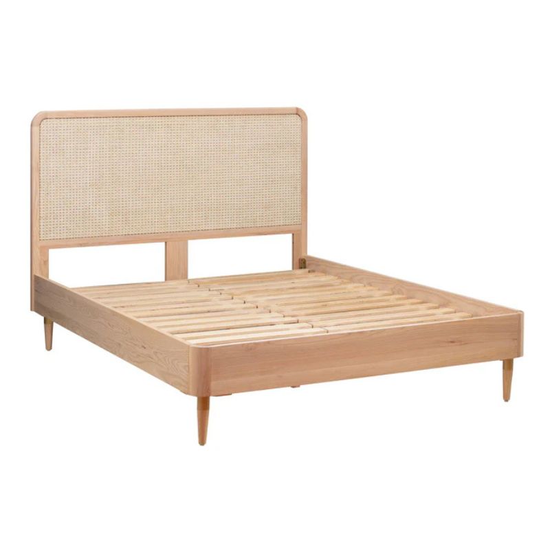 Tov Furniture Carmen Natural Ash and Cane Bed Frame