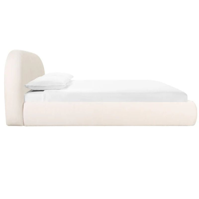 Tov Furniture Bara Cream Textured Velvet Bed Frame