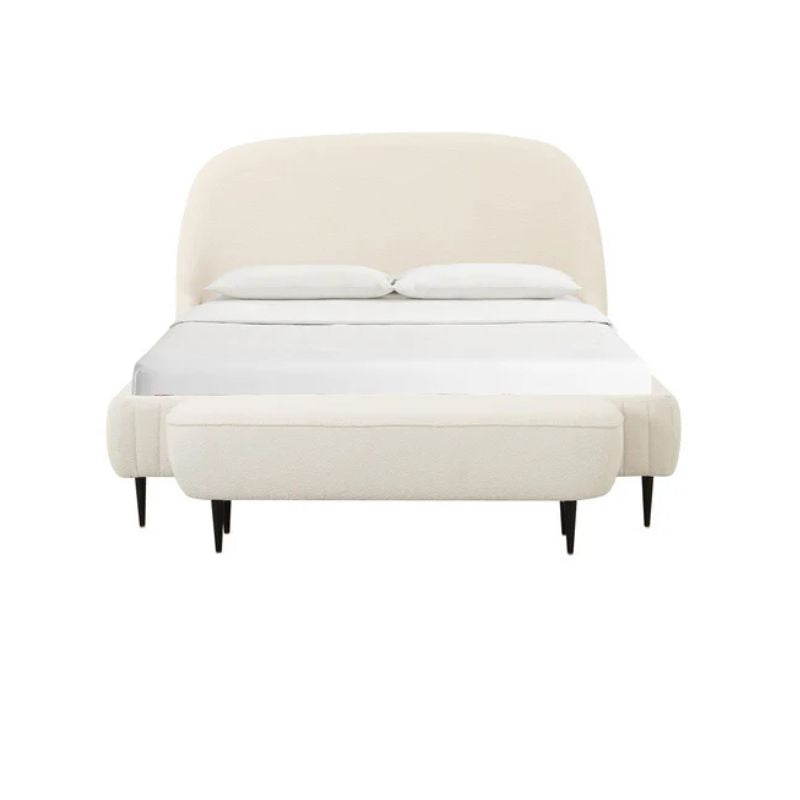 TOV Furniture Denise Cream Boucle Bed Frame