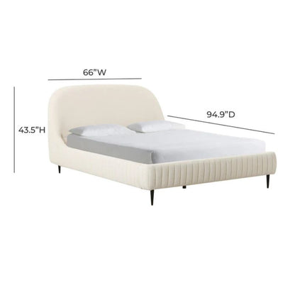 TOV Furniture Denise Cream Boucle Bed Frame