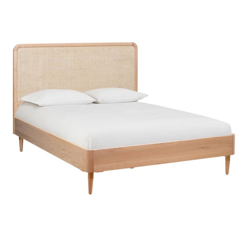 Tov Furniture Carmen Natural Ash and Cane Bed Frame