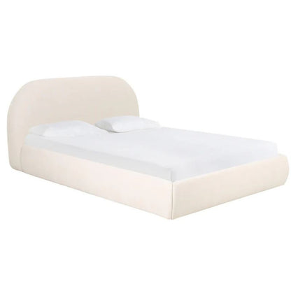 Tov Furniture Bara Cream Textured Velvet Bed Frame