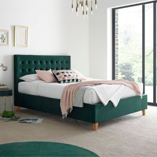 Bed Master Kingham Velvet Fabric Ottoman Bed Frame